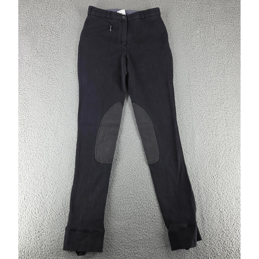 TuffRider Equestrian Breeches Riding Pants Womens 28 Black Knee Patch Jodhpurs